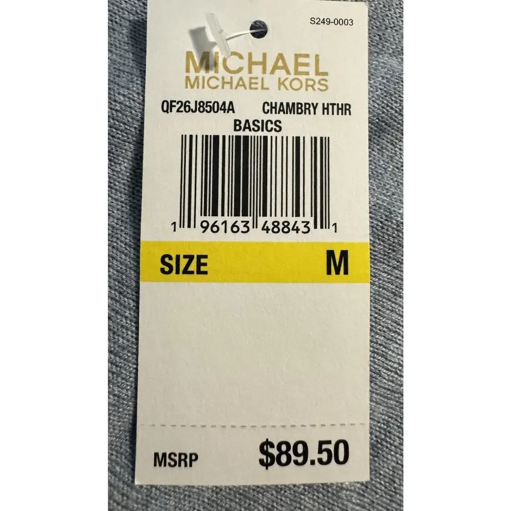 Michael Kors Sweater Women’s Size Medium Chambray Pull-over Long Sleeve NEW
